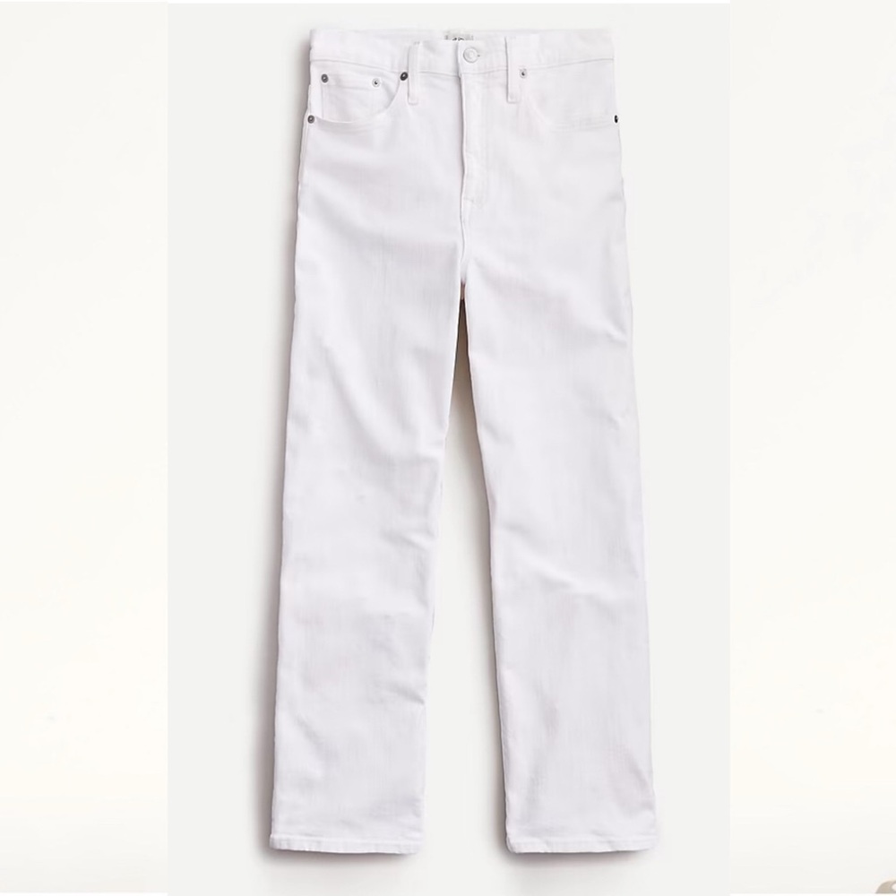 J. CREW Wide Leg Crop Jeans Minimalist Neutral White Size 28